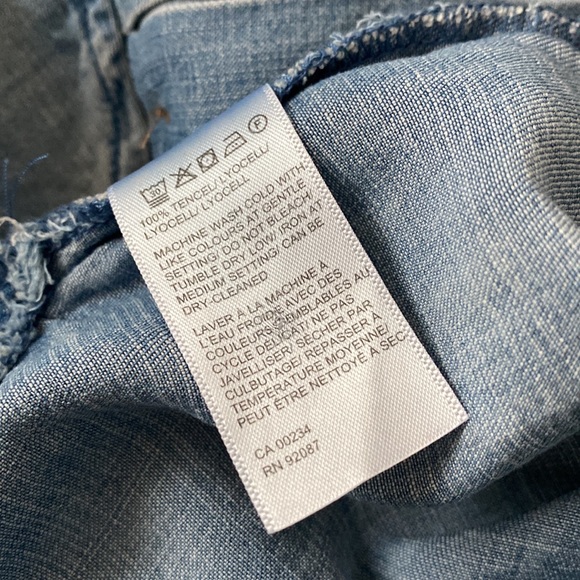 Saks Fifth Avenue Jak & Rae Denim Shirt Chambray Button Down Shirt blouse - Picture 6 of 8